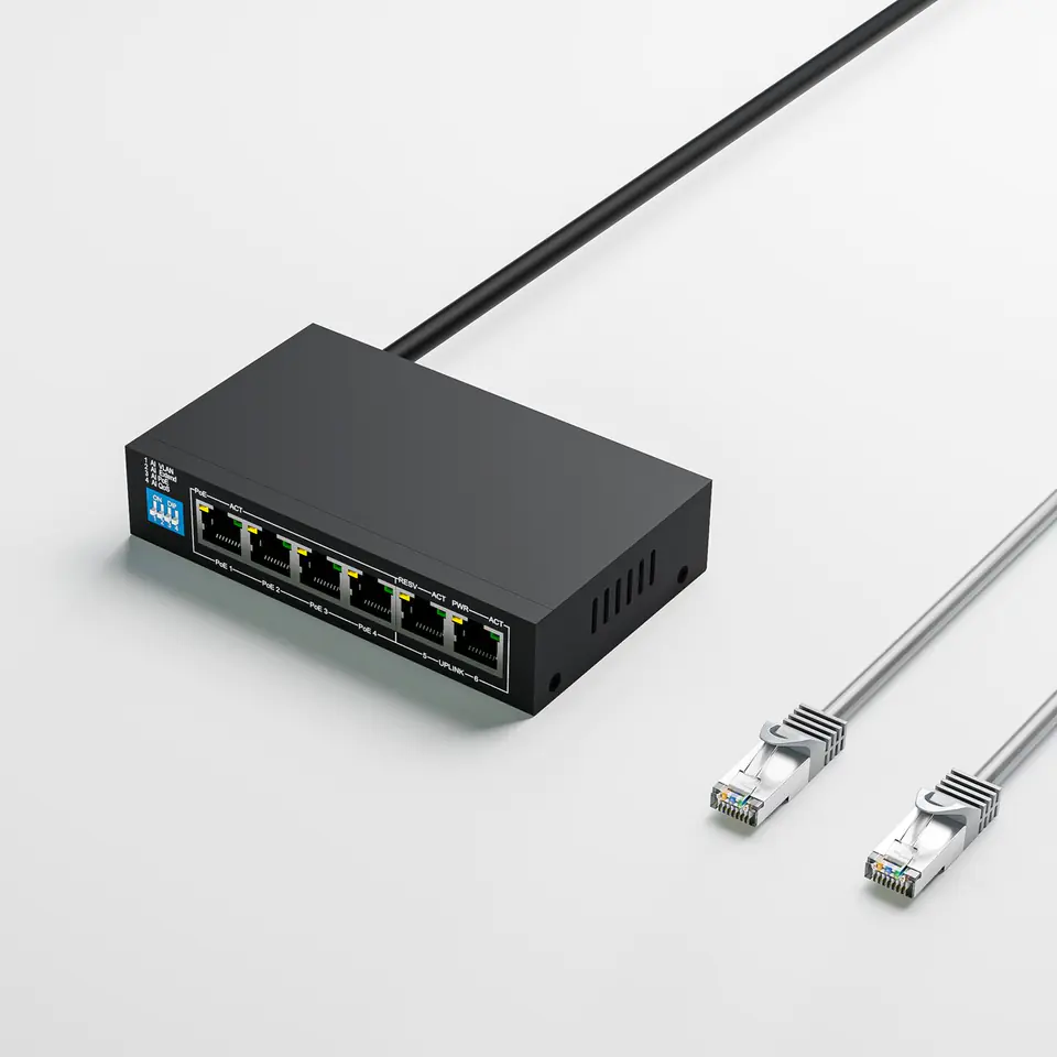 Extralink Euros 6 Port 4 POE 60W