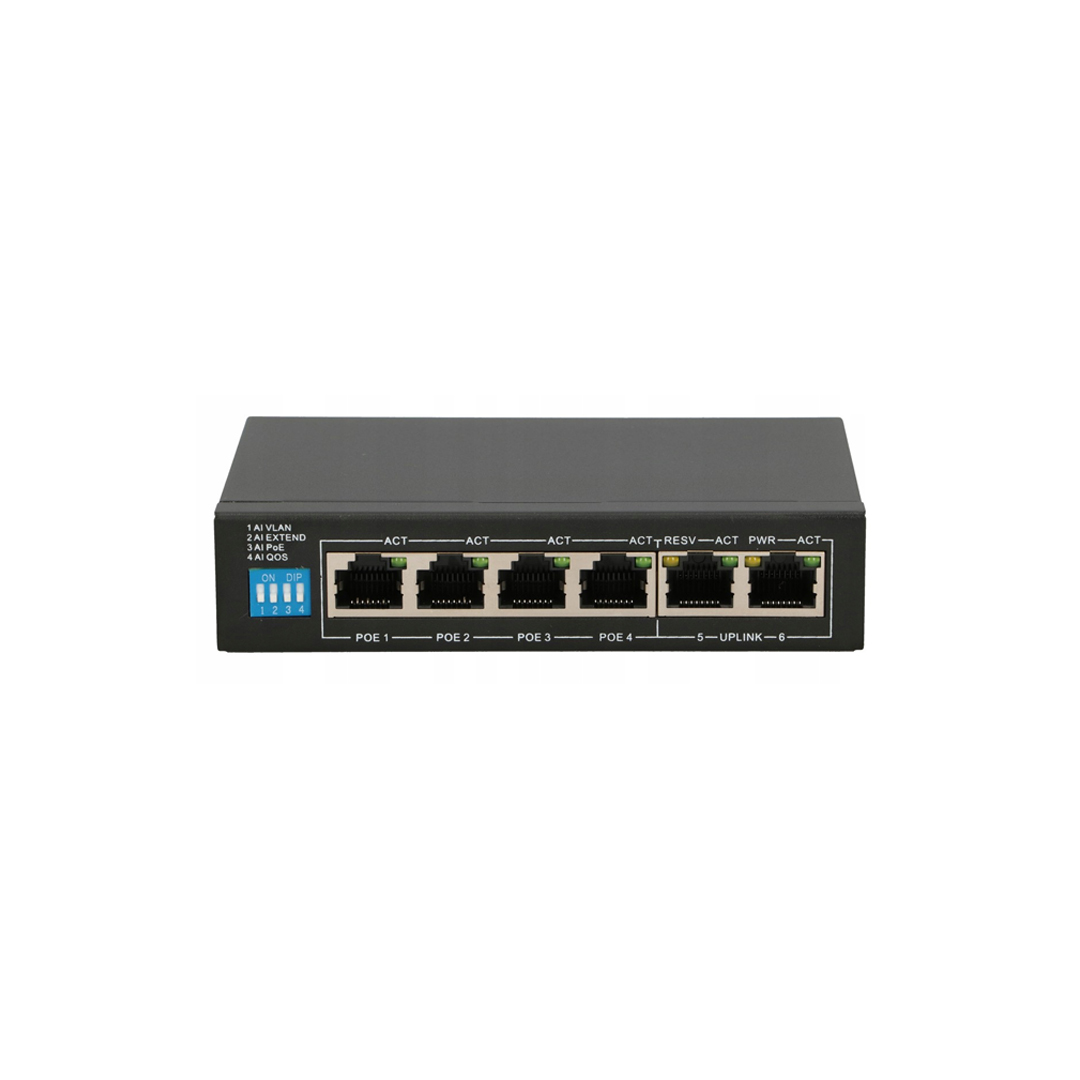 Extralink Euros 6 Port 4 POE 60W
