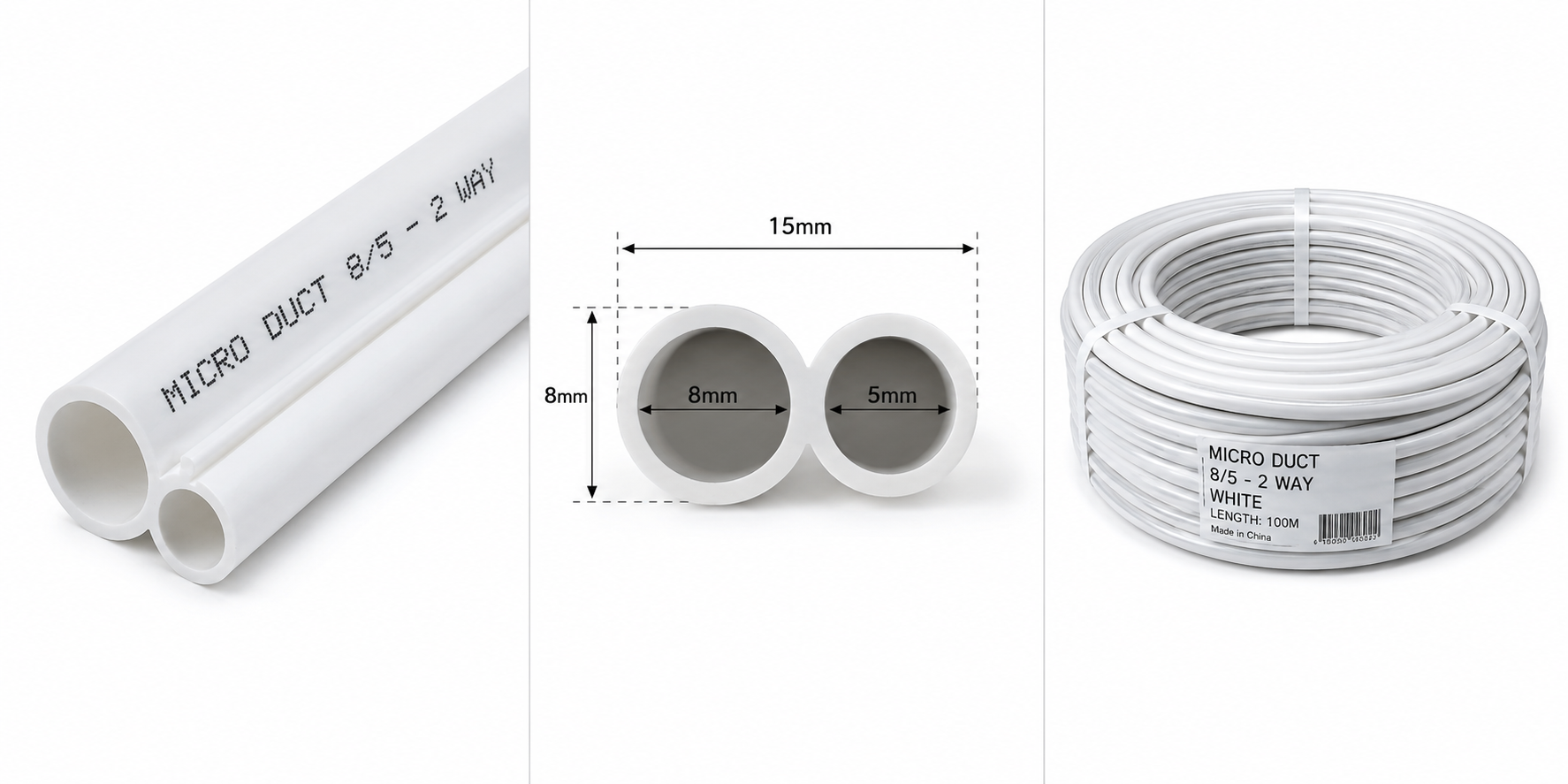 Switchcom Micro Duct 8/5 - 2 Way White