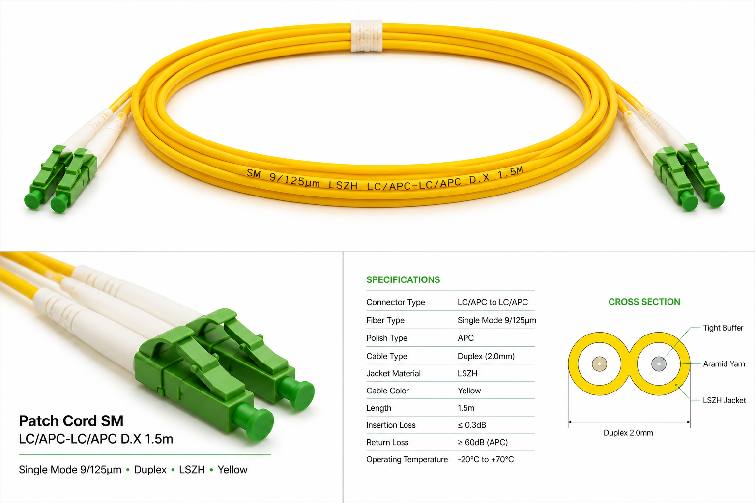 Switchcom Patch Cord SM LC/APC-LC/APC D.X 1.5m