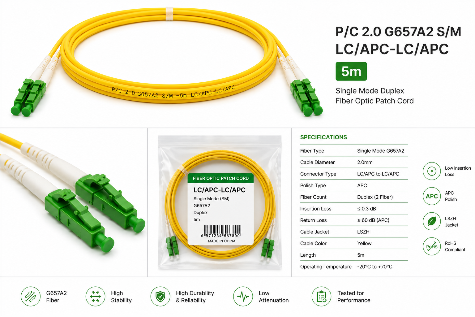 Switchcom P/C 2.0 G657A2 S/M -5m LC/APC-LC/APC