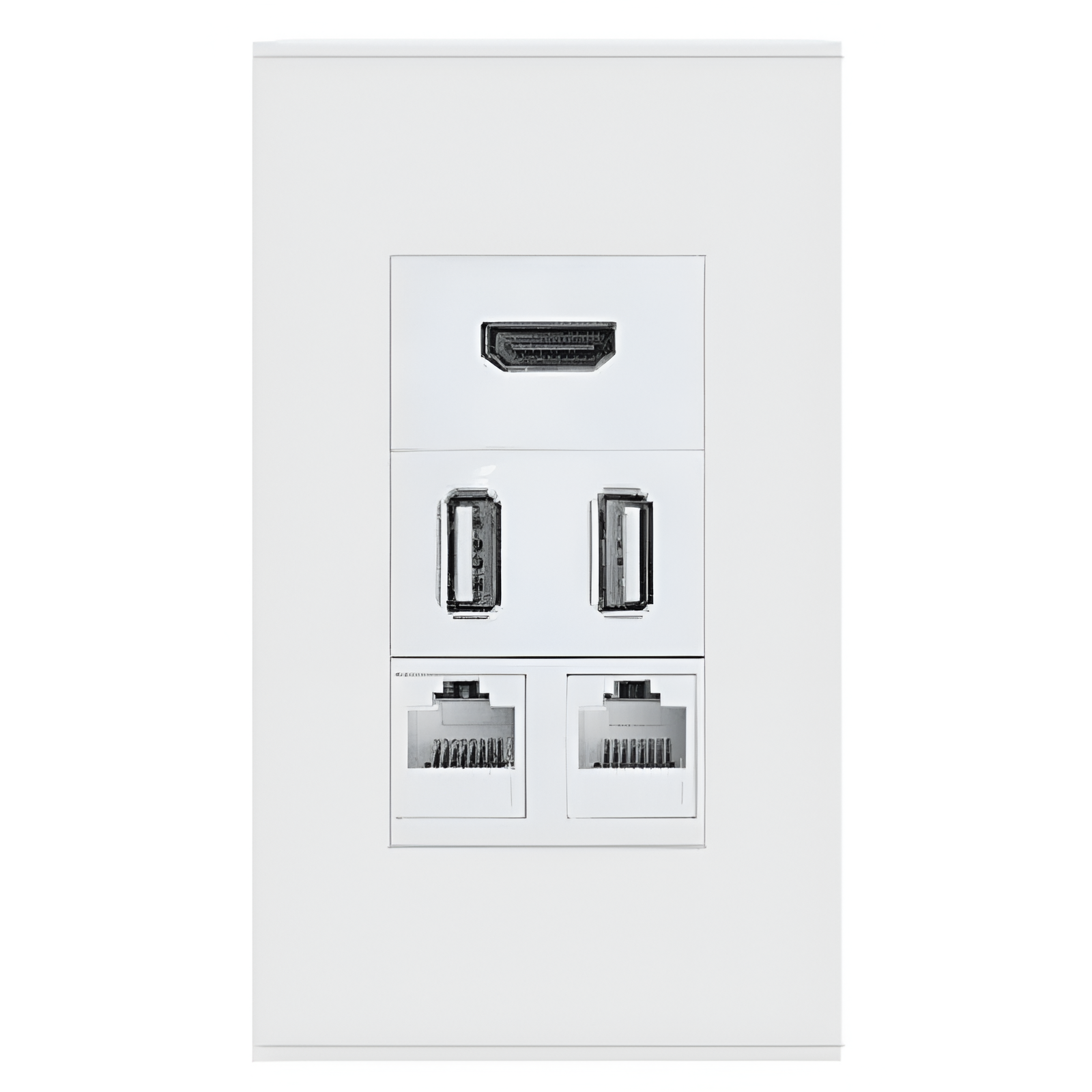 Wall Plate 2x4 HDMI USB Charge RJ45 NW L