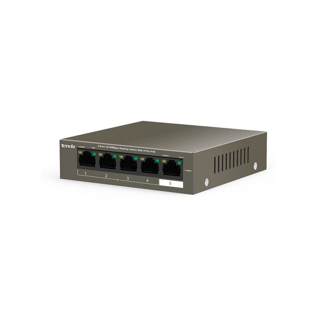 Tenda 5 Port with 4 Port PoE 58W Desktop Switch